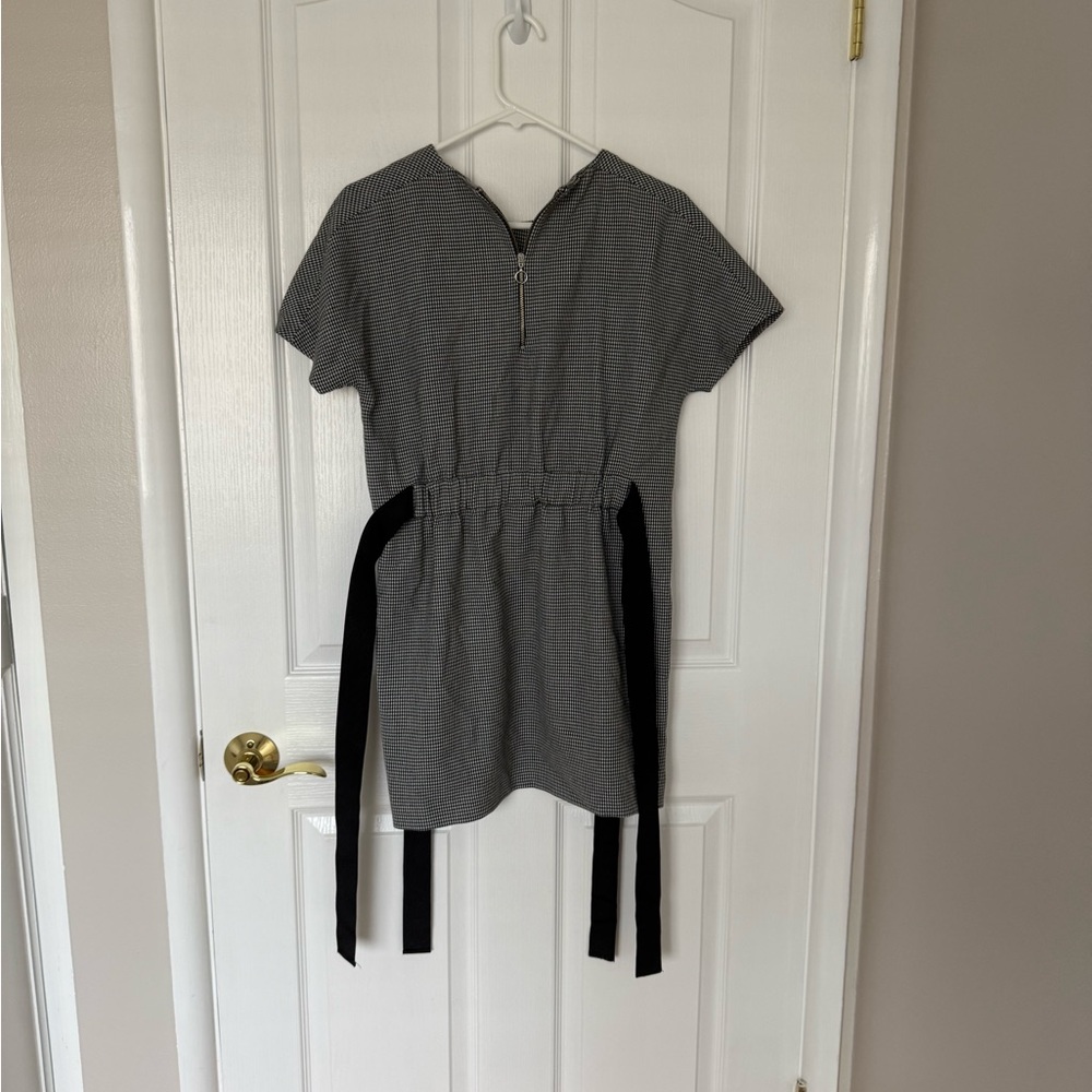 Zara Black and White Houndstooth Dress